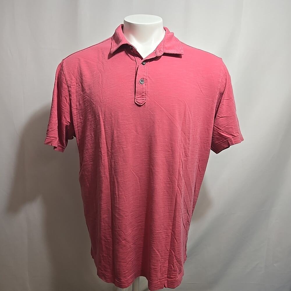 Tommy Bahama Polo Shirt Mens Size XL Coral Pink Short Sleeve 100% Pima Cotton